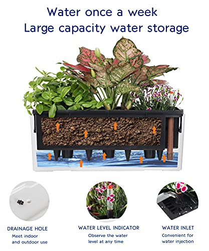 Elongated Self Watering Planter Pots 2 (2 Count)