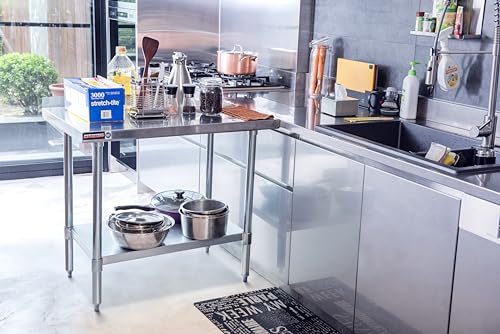 NSF Commercial Kitchen Table (24 x 48 inch / Table with Backsplash)