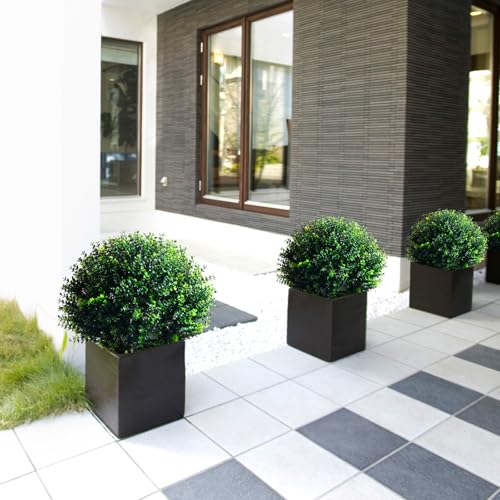 2 Pack 18 Inch Artificial Boxwood Topiary Balls with Ground Spike (2 Count)