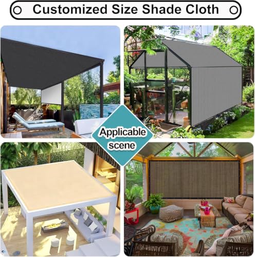 90% Sun Shade Cloth with Grommets (1 2' X 2 0' / Dark Gray)