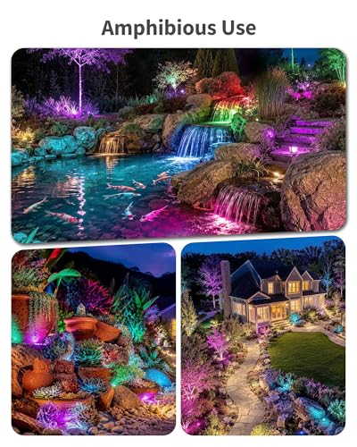 Solar Pond Lights with RGB Multi (3 RGB Lights-Solar Powered)