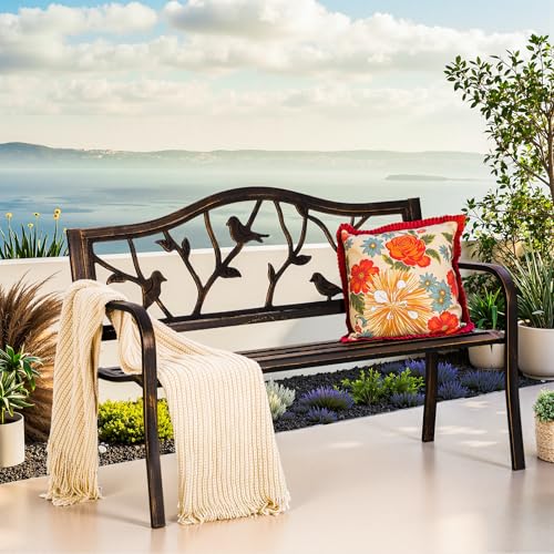 Outdoor Patio 50 Inches Metal Park Bench