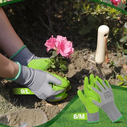 6 Pairs Eco Latex Palm Coated Garden Work Gloves by WORKPRO (6 Count)