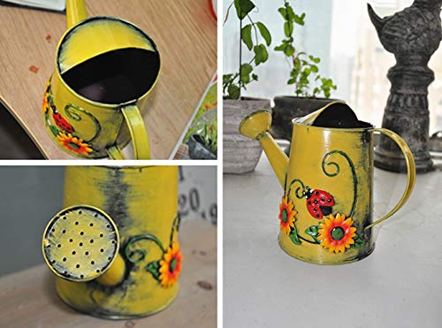 Decorative Sunflower & Ladybug Metal Watering Can