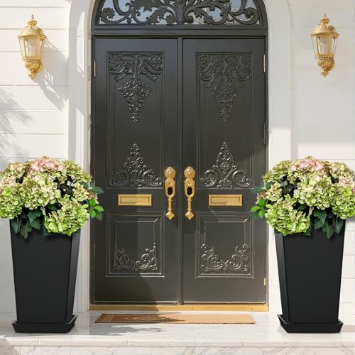 Set of 2 Tall Planters for Outdoor Plants (2 Count)
