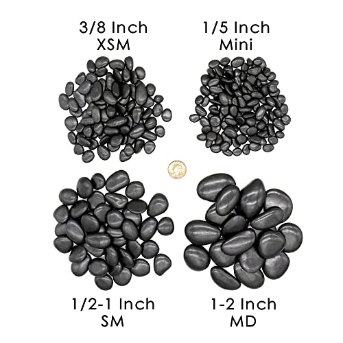 Black Polished Rocks for Plants