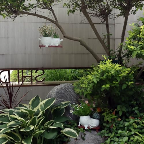 Cute Hanging Face Planter Pots