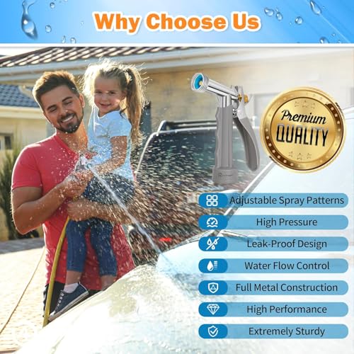 Full Size Garden Hose Nozzle 4 Pack (4 Pack / Zinc Alloy+TPR)