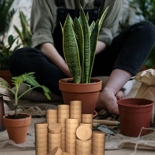 105 Pcs 50mm Compressed Coconut Coir Potting Soil (50mm)