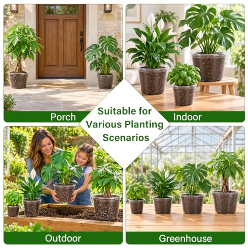 Clear Nursery Pots with Drainage Holes (6/8/9.5/12 Inch-20Pcs)
