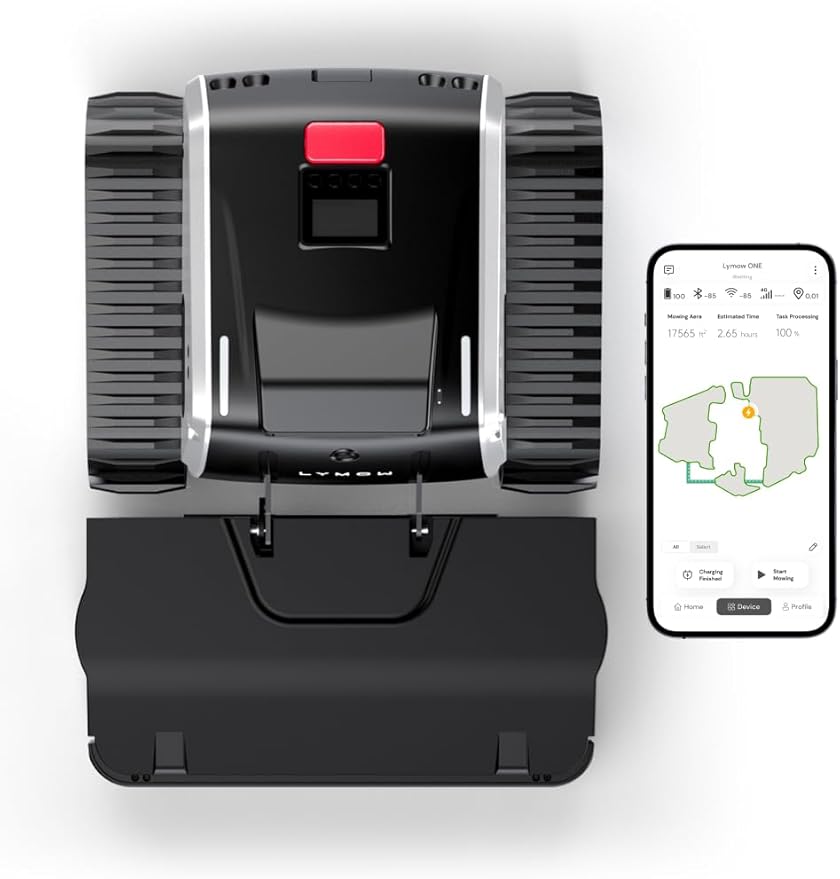 One Robotic Lawn Mower for Large Yards up to 1.73 Acres, Handles 45° (100%) Slopes, RTK-VSLAM Navigation, AI Obstacle Avoidance, No Perimeter Wire, Multi-Zone Mapping, Cut Height 1.2 to 4"