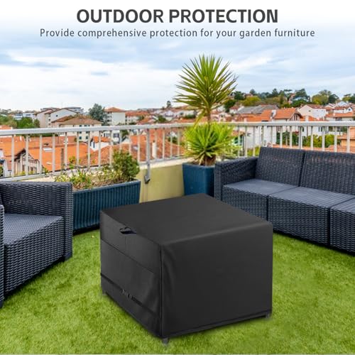 Outdoor Patio Square Table Cover 42 inch Black Heavy Duty Waterproof Cover