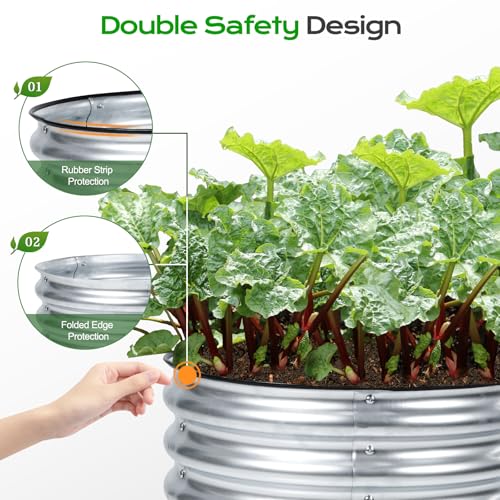 2 Pack 17" Tall 24" Metal Raised Garden Bed (2 Count)
