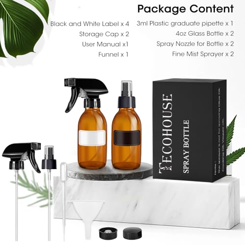 Small Glass Spray Bottles 4 OZ