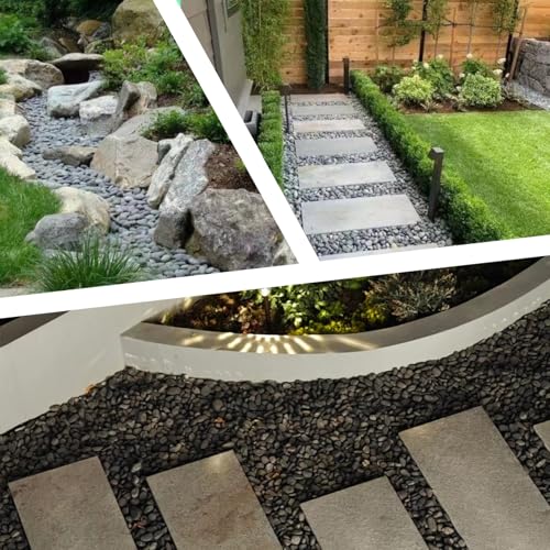 10LB Black Stones Pebbles River Rocks (0.8-1.5in / 10lb)