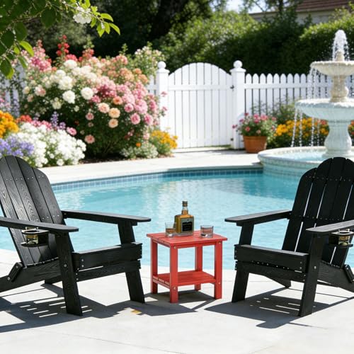 Adirondack Outdoor Side Table (Red)