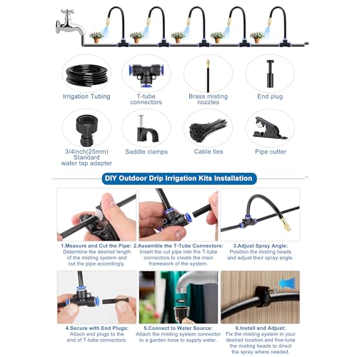 Drip Irrigation Kits Automatic Garden Irrigation System 360° Bending Nozzle