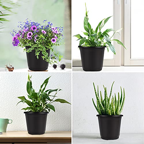 Nursery Pots 110 Pcs Black Plastic Plant Pots 4 Inches Seed Starting Pots Containers with 110 Labels (110 Count)