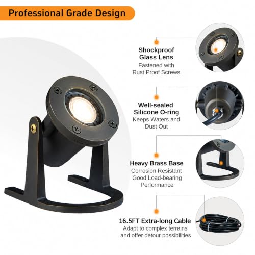 Submersible Pond Light (2700K Warm White / 1-Pack(Wiring Required))