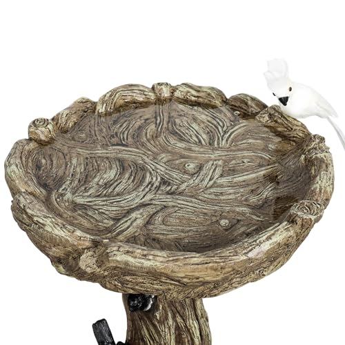 Birdbath for Outdoor Garden with a Fake Bird Decor