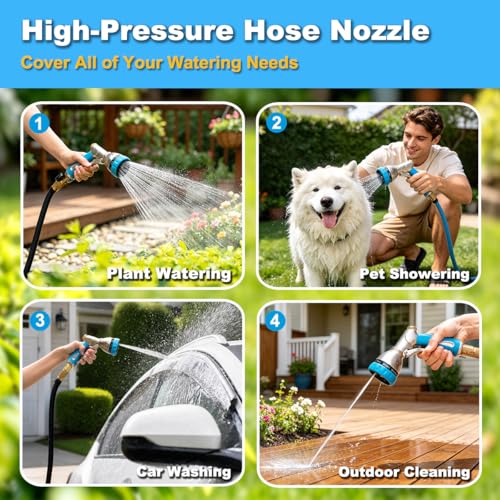 Metal Garden Hose Nozzle Heavy Duty (Blue)