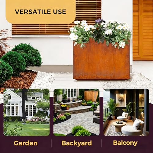 Corten Steel Style Planter Box (36Wx11Dx30H / Rust)