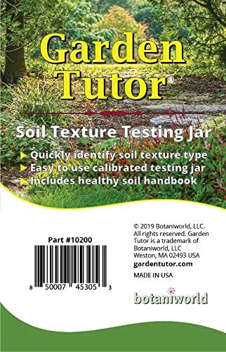 Garden Tutor Soil Texture Test Kit - Test Soil Structure, Calibrated Testing Jar, Measure Soil Layers, Improve Your Soil, Handbook, Detailed Instructions, Find Plant Compatibility, Determine Amendment