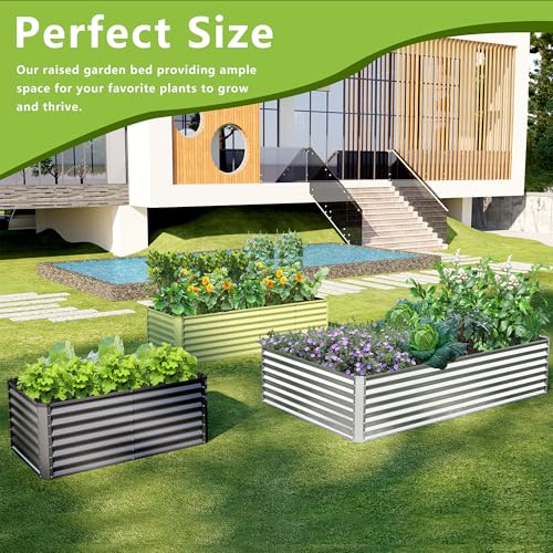 2PCS 4x2x2FT Galvanized Raised Garden Bed (2 Count)