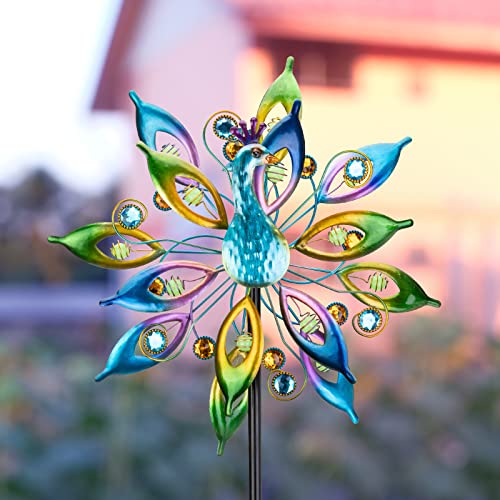 Peacock Wind Spinner 65" Tall