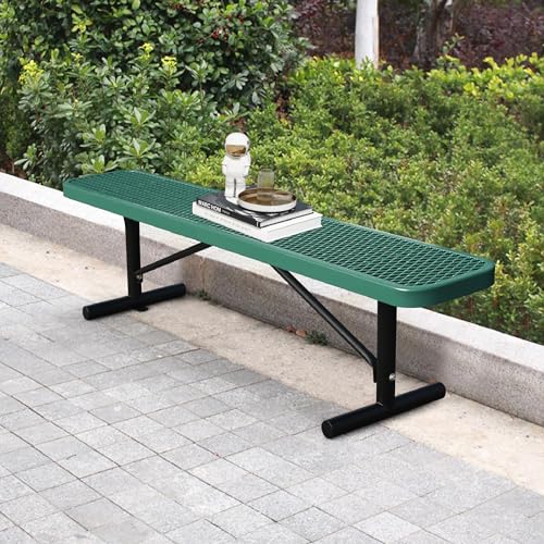 6 Feet Heavy Duty Metal Park Bench for Outside (2 Count)
