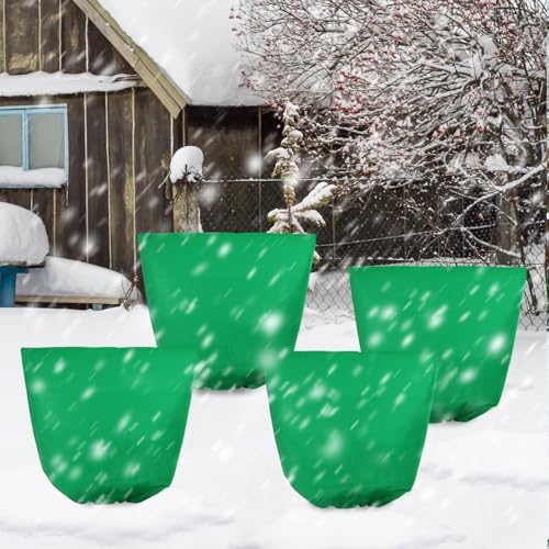 4 Pcs 39 x 39 in Winter Plant Covers Freeze Protection with Drawstring (4 Count)