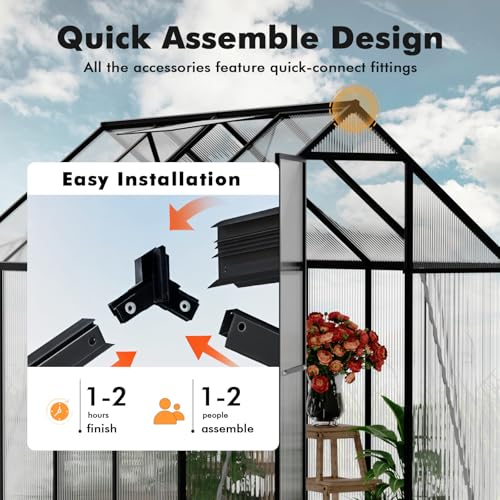 6X7.5FT Greenhouse with Thermometers