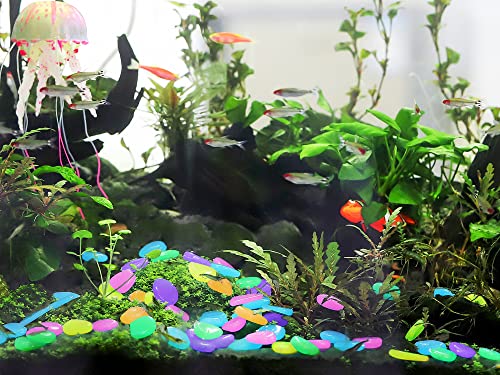 150 PCS Mixed Color Glow Rocks Luminous Stones Pebbles DIY Aquarium Garden