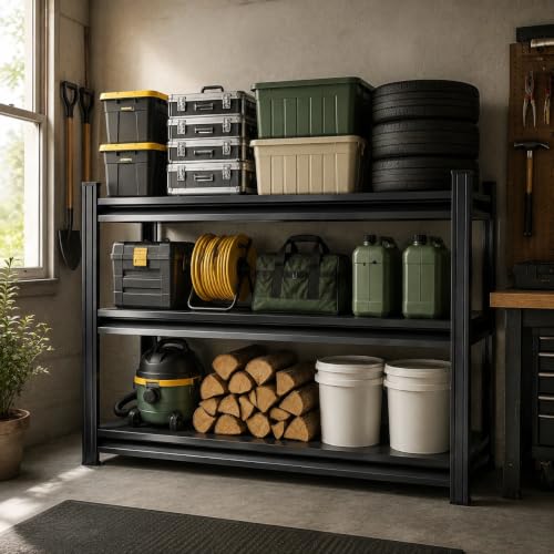 Garage Shelving Heavy Duty Shelving Unit (3TIER 31.5"H×27.5"W×13.8"D)