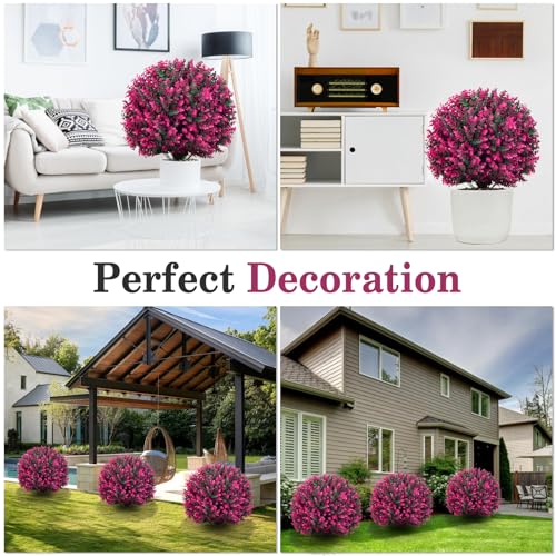 24" Artificial Red Eucalyptus Topiary Ball 2 (2 Count)