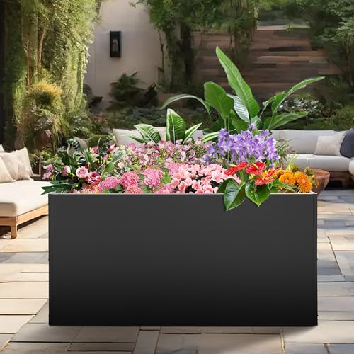 Large Metal Rectangular Outdoor Planter Box