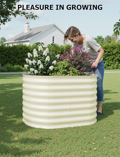4x2x2 ft Galvanized Raised Garden Bed (Beige / 4x2x2ft)