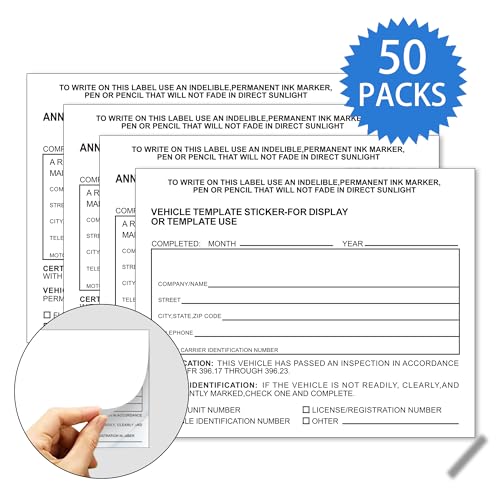 White Vehicle Form Template Sticker (50 Count)