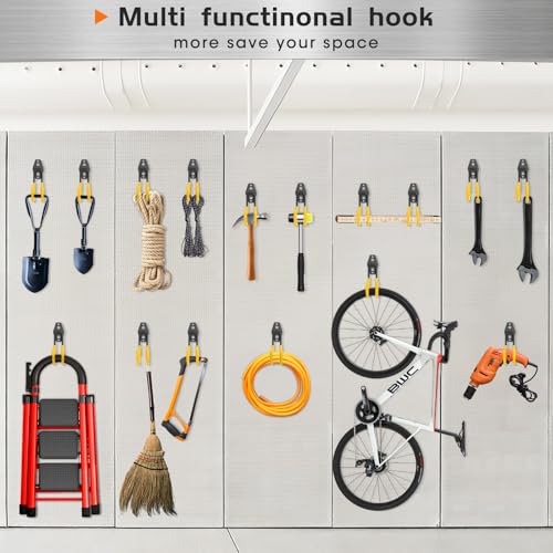 Garage Hose Hooks Wall Mount (Yellow 6 Pcs)