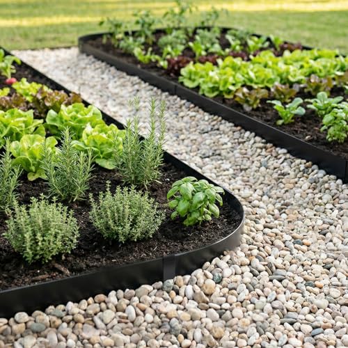 Garden Black Galvanized Steel Landscape Lawn Edging 8 (Powder-Coated Black)
