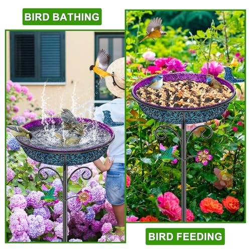 Metal Bird Bath for Outside