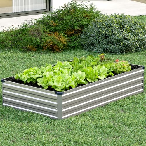 2PCS 10x3x1ft Galvanized Raised Garden Beds Kit