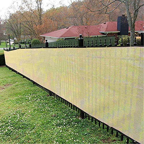6 ft x 50 ft Privacy Screen Fence Heavy Duty Fence Cover Sand (70 Sq Ft)