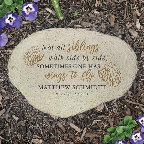 Personalized Sibling Memorial Flat Garden Stone (Sibling Memorial / Large)
