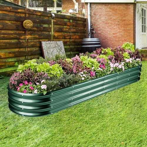 8×2×1ft Galvanized Raised Garden Bed Kit