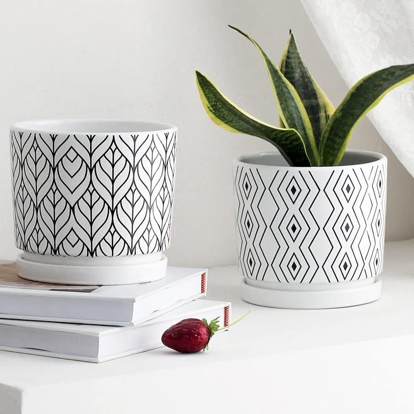 Ceramic Plant Saucer Tray 1 Pcs 8 Inch White