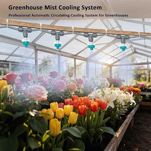 Drip Irrigation System with Water Timer Plug-in Quick Connection Drip Irrigation Kit 5/16“ID and 1/4 Inch Pipe Auto Watering System for Garden Spray, for Greenhouse, Garden, Lawn, Potted Plants