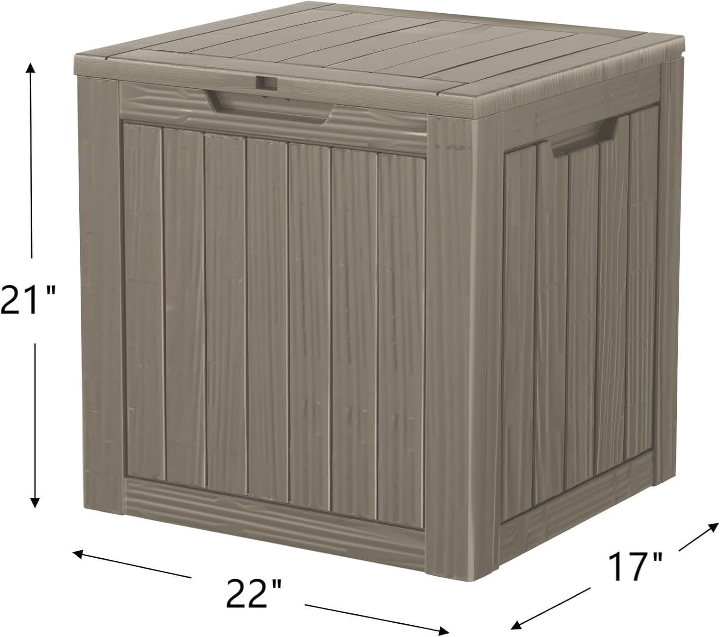 30 Gallon Deck Box, Resin Outdoor Indoor Waterproof Storage Box, Lockable Storage Box With Handle for Patio Furniture - Garden Tools - Swimming Pool Tools UV-Resistant, Brown