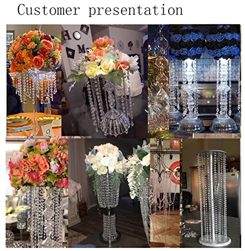 99FT Clear Acrylic Crystal Garland Strands Hanging Chandelier Bead Chain Ornament String Decorations for Manzanita Centerpiece Christmas Tree Wedding Party Celebration (99 Foot)