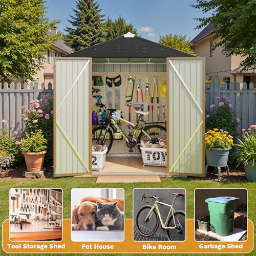 6x4FT Outdoor Storage Shed (6x4 / Brown)